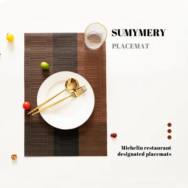 Placemats_Set_Of_4_Vinyl_Plastic_Woven_Place_Mats_For_Kitchen_Table_Indoor_Outdoor_Washable_Placemat_Wipeable_Dining_Table_Mats_Ombre_Brown_Black_4
