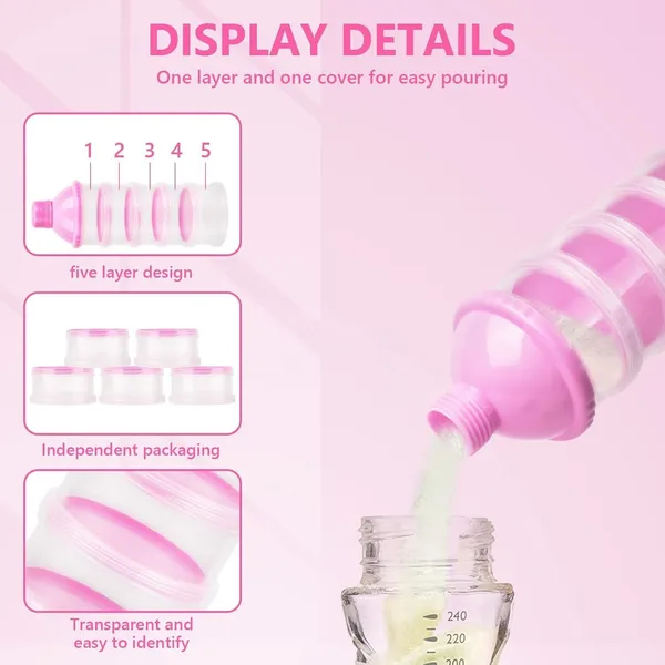 Formula_Dispenser_On_The_Go_5_Compartments_Stackable_Baby_Milk_Powder_Kids_Snack_Container_Bpa_Free_Travel_Friendly_Pack_Of_1_Pink