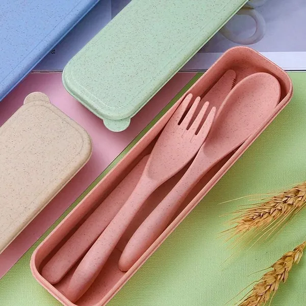 4_Sets_Wheat_Straw_Cutlery_Portable_Spoon_Fork_Knife_Case_Set_For_Lunch_Boxes_Camping_Travel_Picnic_Eco_Friendly_Bpa_Free_Utensil_Set_For_Kids_Adults_4_Colors