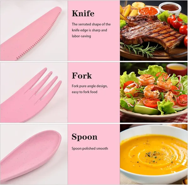 4_Sets_Wheat_Straw_Cutlery_Portable_Spoon_Fork_Knife_Case_Set_For_Lunch_Boxes_Camping_Travel_Picnic_Eco_Friendly_Bpa_Free_Utensil_Set_For_Kids_Adults_4_Colors