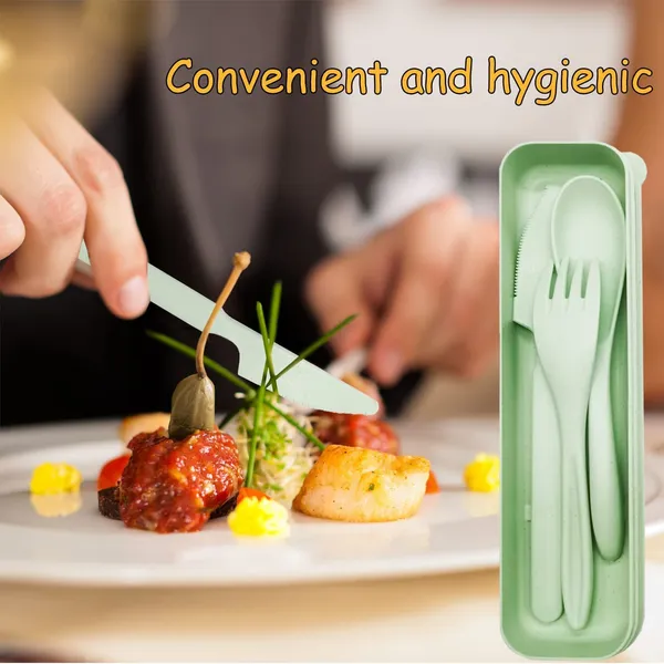 4_Sets_Wheat_Straw_Cutlery_Portable_Spoon_Fork_Knife_Case_Set_For_Lunch_Boxes_Camping_Travel_Picnic_Eco_Friendly_Bpa_Free_Utensil_Set_For_Kids_Adults_4_Colors