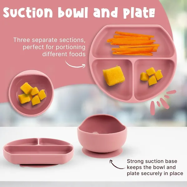 Baby_Feeding_Set_With_Suction_Bowl_Divided_Plate_Spoons_Forks_Sippy_Cup_Self_Feeding_Supplies_Pink