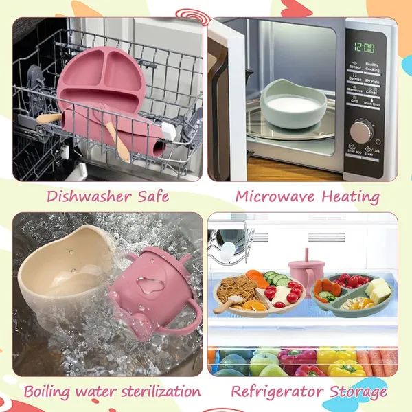 Baby_Feeding_Set_With_Suction_Bowl_Divided_Plate_Spoons_Forks_Sippy_Cup_Self_Feeding_Supplies_Pink
