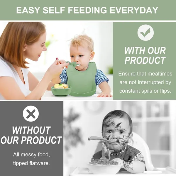 Baby_Feeding_Set_With_Suction_Bowl_Divided_Plate_Spoons_Forks_Sippy_Cup_Self_Feeding_Supplies_Green
