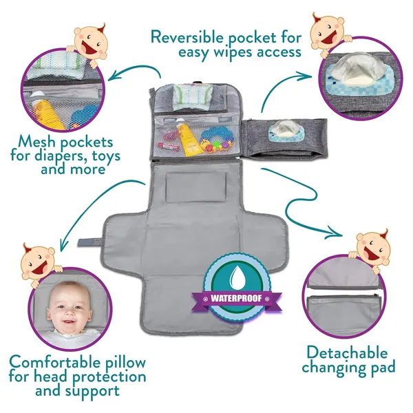 Baby_Diaper_Changer_Travel_Kit_Portable_Changing_Pad_With_Wipes_Pocket_Infant_Station_For_Newborns_Grey