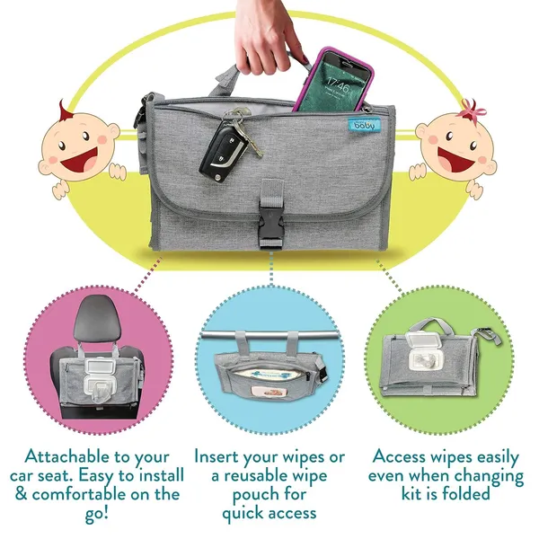 Baby_Diaper_Changer_Travel_Kit_Portable_Changing_Pad_With_Wipes_Pocket_Infant_Station_For_Newborns_Grey