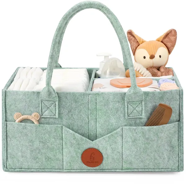 Maliton_Changing_Table_Organiser_Baby_Nappy_Caddy_Newborn_Essentials_Robust_Portable_Felt_Bag_Baby_Storage_Basket_With_Removable_Compartments_Nappy_Bag_As_Baby_Shower_Good_Stuff