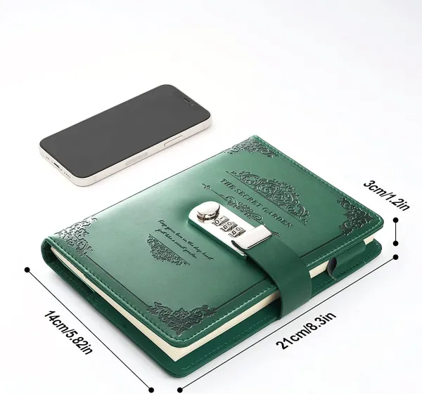 Diary_With_Lock_A5_Pu_Leather_Journal_With_Combination_Vintage_Journal_Password_Protected_Notebook_With_Pen_Gift_Box_Diary_Planner_Organizer_For_Women_Men_8_6x5_8in_192_Pages_The_Secret_Garden_Green