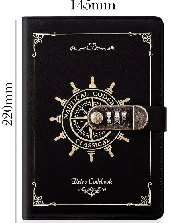 Diary_With_Lock_A5_Pu_Leather_Journal_With_Combination_Vintage_Journal_Password_Protected_Notebook_With_Pen_Gift_Box_Diary_Planner_Organizer_For_Women_Men_8_6x5_8in_192_Pages_Retro_Black