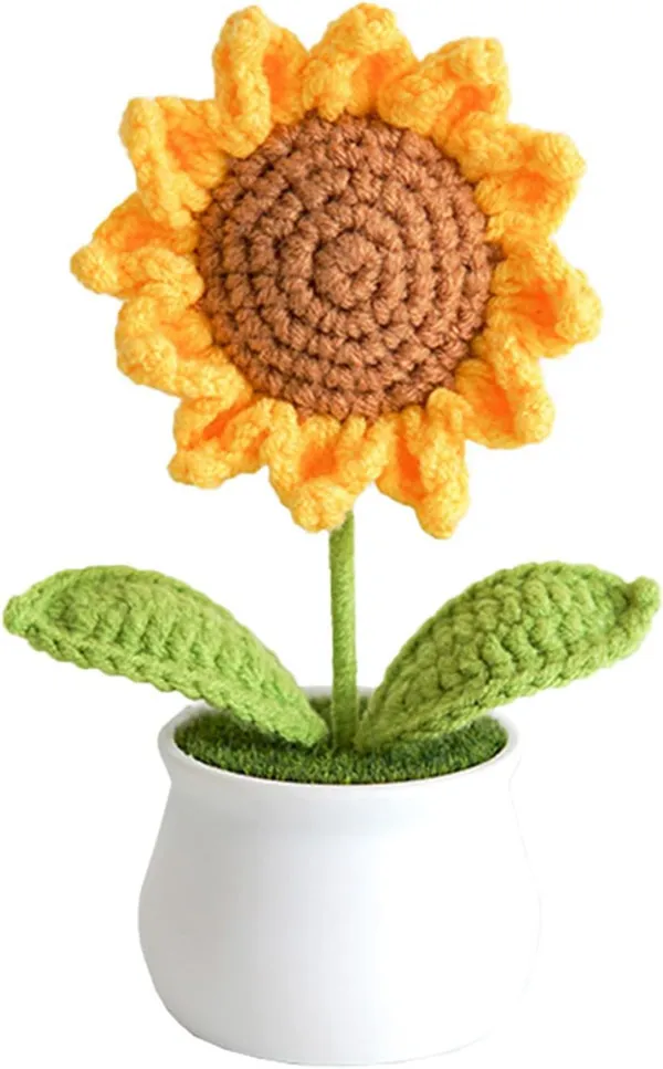 Handcrafted_Crochet_Sunflower_In_White_Ceramic_Pot_Decorative_Artificial_Plant_For_Office_Desk_Car_Dashboard_Decor_Funny_Gifts_For_Women_Birthday_Christmas_Party