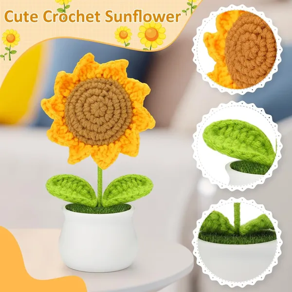 Handcrafted_Crochet_Sunflower_In_White_Ceramic_Pot_Decorative_Artificial_Plant_For_Office_Desk_Car_Dashboard_Decor_Funny_Gifts_For_Women_Birthday_Christmas_Party