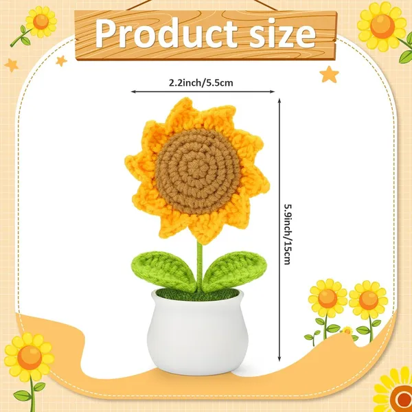 Handcrafted_Crochet_Sunflower_In_White_Ceramic_Pot_Decorative_Artificial_Plant_For_Office_Desk_Car_Dashboard_Decor_Funny_Gifts_For_Women_Birthday_Christmas_Party