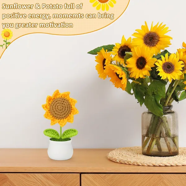 Handcrafted_Crochet_Sunflower_In_White_Ceramic_Pot_Decorative_Artificial_Plant_For_Office_Desk_Car_Dashboard_Decor_Funny_Gifts_For_Women_Birthday_Christmas_Party