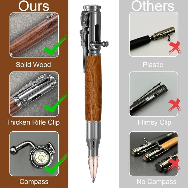 5_Pcs_Retractable_Gel_Pens_Set_Quick_Dry_Black_Ink_0_5mm_Fine_Point_Smooth_Writing_Rollerball_Ink_With_Soft_Touch_Grip_For_School_Office_Home_Use_Bullet_Pen_Wooden_Brown