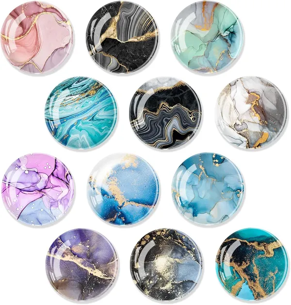 Cute_Modern_Glass_Fridge_Magnets_12_Pack_Of_Colorful_Strong_Magnets_For_Kitchen_Lockers_More_Marble