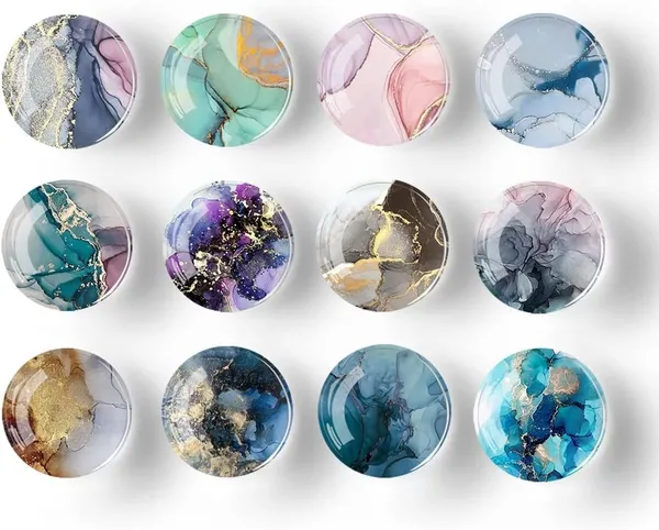 Cute_Modern_Glass_Fridge_Magnets_12_Pack_Of_Colorful_Strong_Magnets_For_Kitchen_Lockers_More_Marble