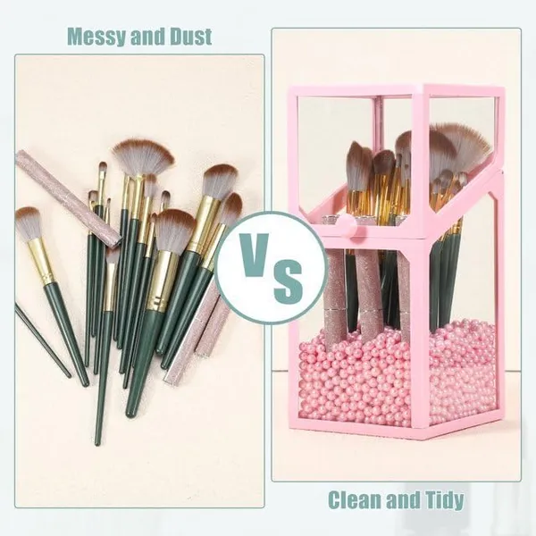 Dustproof_Glass_Cosmetic_Brush_Holder_Makeup_Organizer_Box_With_Lid_For_Vanity_Table_And_Bedroom_Decoration_Square_Pink