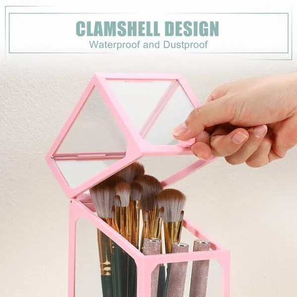 Dustproof_Glass_Cosmetic_Brush_Holder_Makeup_Organizer_Box_With_Lid_For_Vanity_Table_And_Bedroom_Decoration_Square_Pink