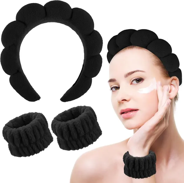 Spa_Headband_And_Wristband_Set_For_Women_Soft_Face_Wash_Headband_Wrist_Bands_For_Skincare_Makeup_Facial_Cleansing_Routine_Black