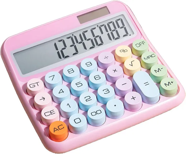 Standard_12_Digit_Calculator_With_Large_Lcd_Display_Office_Desk_Accessory_For_Women_Big_Buttons_Cute_For_Home_School_Business_Multicolor