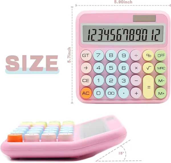 Standard_12_Digit_Calculator_With_Large_Lcd_Display_Office_Desk_Accessory_For_Women_Big_Buttons_Cute_For_Home_School_Business_Multicolor