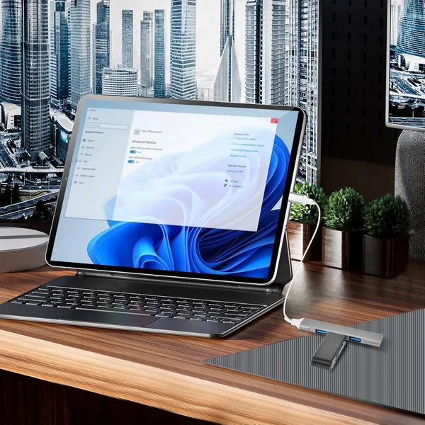 Aluminum_Usb-C_To_Usb_3.0_4-Port_Hub_Adapter_5Gbps_Plug_And_Play_-_Pack_of_2