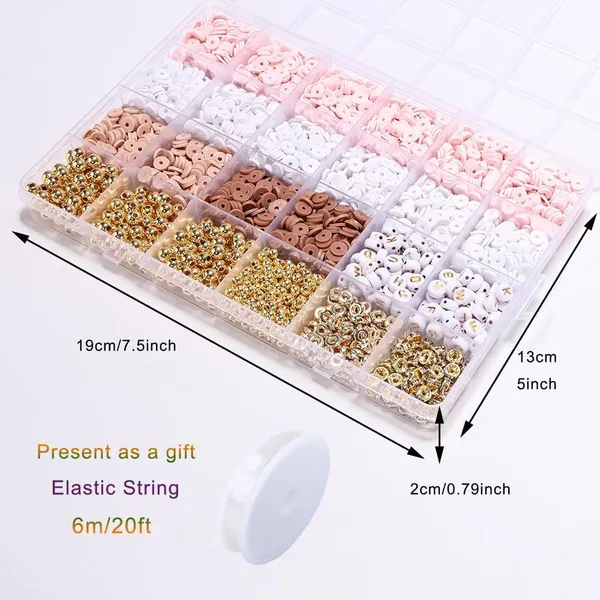 Fennec_Mart_Clay_Bead_Bracelet_Kit_2370pcs_Polymer_Clay_Heishi_Beads_For_Bracelet_Making_Diy_Jewelry_Kit_With_Letter_Beads_Gold_Pearl_Beads_For_Girls_Adults_Brown_Clay_Bead