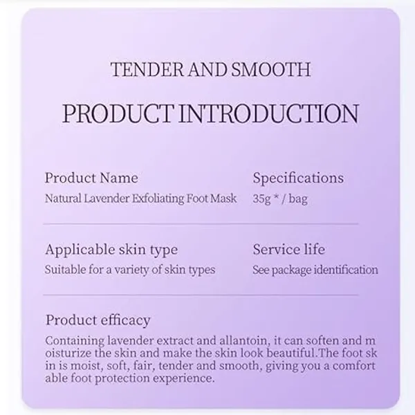 Feenec_Mart_Foot_Peel_Mask_1_Pack_Exfoliating_Foot_Mask_For_Dry_Cracked_Callused_Feet_Foot_Spa_Peeling_Mask_For_Men_Women_Dead_Skin_Heel_Repair_Treatment_Foot_Care_Moisturizer_Lavender