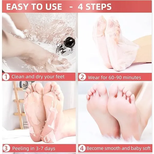 Feenec_Mart_Foot_Peel_Mask_1_Pack_Exfoliating_Foot_Mask_For_Dry_Cracked_Callused_Feet_Foot_Spa_Peeling_Mask_For_Men_Women_Dead_Skin_Heel_Repair_Treatment_Foot_Care_Moisturizer_Strawberry