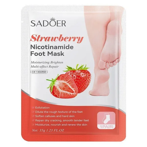 Feenec_Mart_Foot_Peel_Mask_1_Pack_Exfoliating_Foot_Mask_For_Dry_Cracked_Callused_Feet_Foot_Spa_Peeling_Mask_For_Men_Women_Dead_Skin_Heel_Repair_Treatment_Foot_Care_Moisturizer_Strawberry