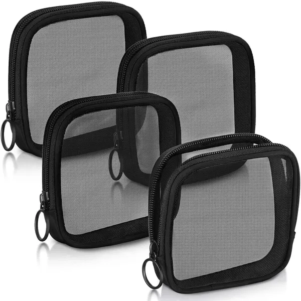 4pcs_Mesh_Makeup_Pouch_Small_Cosmetic_Bags_For_Women_4_7_Square_Nylon_Mini_Zipper_Organizer_For_Lipstick_Coins_Toiletries_Accessories_Compact_Travel_Pouches_For_Purse_Bag_Black
