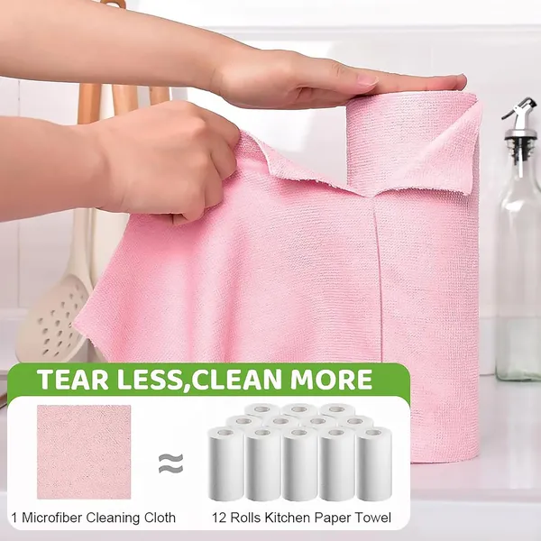 50_Count_Microfiber_Cleaning_Cloth_Roll_Pre_Cut_Tear_Away_Reusable_Highly_Absorbent_Kitchen_Towels_Multipurpose_Cleaning_Rags_For_Kitchen_Home_Car_More_Pink