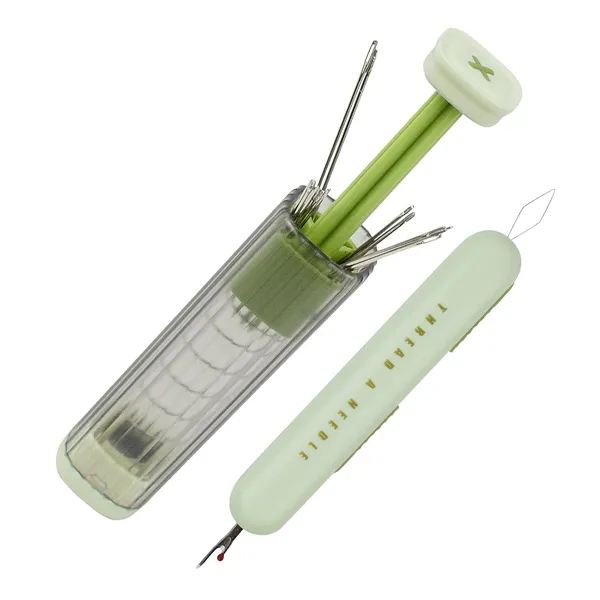 Pop_Up_Needle_Box_With_Magnetic_Base_18pcs_Sewing_Needles_3_Sizes_Including_Sharp_Darning_Needles_2_In_1_Seam_Ripper_And_Threader_Compact_Travel_Sewing_Kit_For_Diy_Home_Repairs_Green