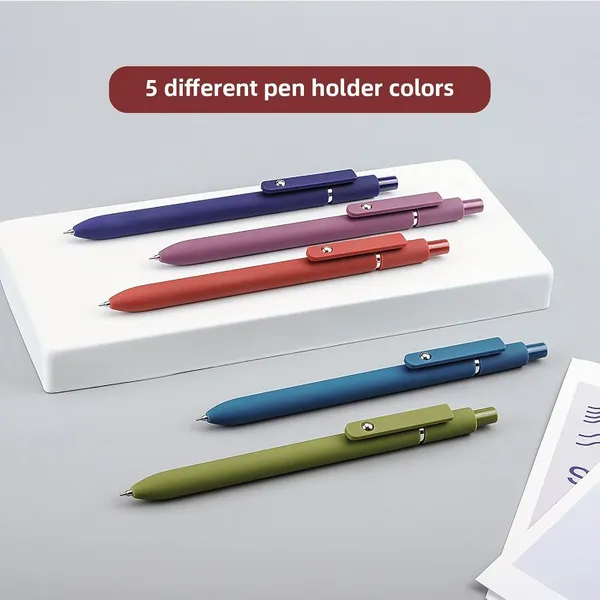 5pcs_Retractable_Gel_Pens_Set_Quick_Dry_Black_Ink_0_5mm_Fine_Point_Pens_Smooth_Writing_Rollerball_Gel_Ink_Pens_With_Soft_Touch_Grip_For_School_Office_Home_Use_Vintage_Colour
