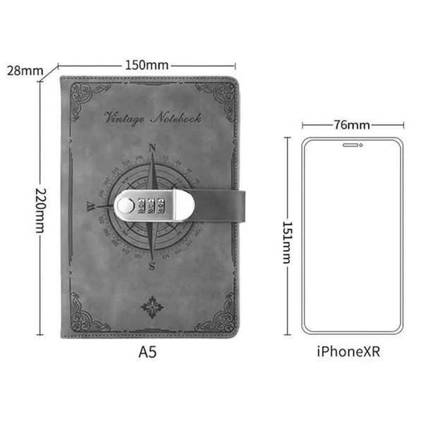 Diary_With_Lock_A5_Pu_Leather_Journal_With_Combination_Vintage_Journal_Password_Protected_Notebook_With_Pen_Gift_Box_Diary_Planner_Organizer_For_Women_Men_8_6x5_8in_192_Pages_Vintage_Grey