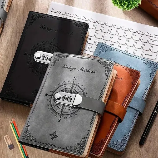 Diary_With_Lock_A5_Pu_Leather_Journal_With_Combination_Vintage_Journal_Password_Protected_Notebook_With_Pen_Gift_Box_Diary_Planner_Organizer_For_Women_Men_8_6x5_8in_192_Pages_Vintage_Grey