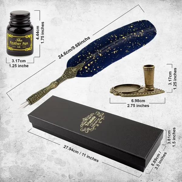 Luxury_Feather_Quill_Dip_Pen_Set_With_Stand_Blue_Ink_Vintage_Calligraphy_Writing_Kit_With_2_Extra_Nibs_Elegant_Signature_Pen_Gift_For_Kids_Writers_Artists_Ink_Feather_Pen_Blue
