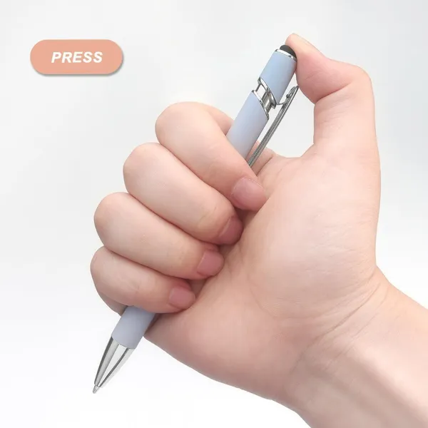 6_Pcs_2_In_1_Stylus_Pen_Set_Retractable_Ballpoint_Pen_With_Stylus_Tip_1_0_Mm_Black_Ink_Pastel_Color_Metal_Pens_For_Touch_Screens_2_In_1_Stylus_Pen_Multi_Colour