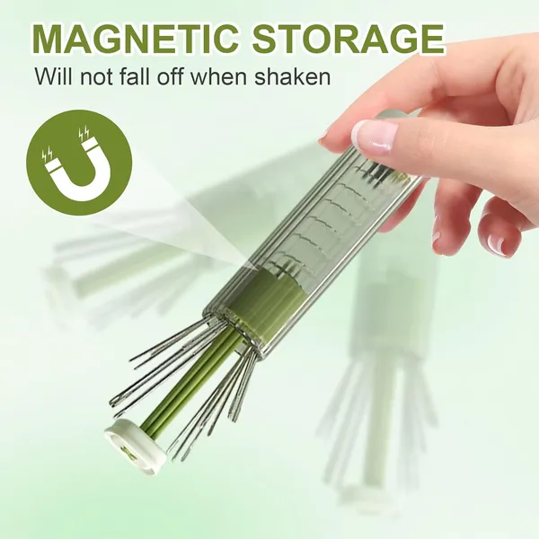 2_Pack_Magnetic_Needle_Case_With_Pop_Up_Design_Sewing_Needle_Holder_With_5_Size_Sewing_Needles_For_Storage_Portable_Organizer_Box_For_Embroidery_Pin_Knitting_Green