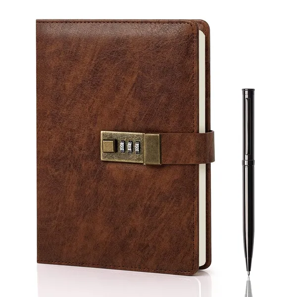 Diary_With_Lock_A5_Pu_Leather_Journal_With_Combination_Vintage_Journal_Password_Protected_Notebook_With_Pen_Gift_Box_Diary_Planner_Organizer_For_Women_Men_8_6x5_8in_192_Pages_Brown