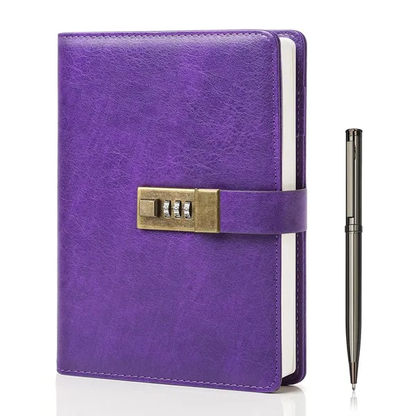 Diary_With_Lock_A5_Pu_Leather_Journal_With_Combination_Vintage_Journal_Password_Protected_Notebook_With_Pen_Gift_Box_Diary_Planner_Organizer_For_Women_Men_8_6x5_8in_192_Pages_Purple