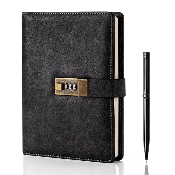 Diary_With_Lock_A5_Pu_Leather_Journal_With_Combination_Vintage_Journal_Password_Protected_Notebook_With_Pen_Gift_Box_Diary_Planner_Organizer_For_Women_Men_8_6x5_8in_192_Pages_Black