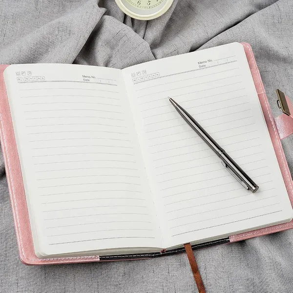 A5_Pu_Leather_Pink_Password_Locking_Diary_Planner_192_Pages