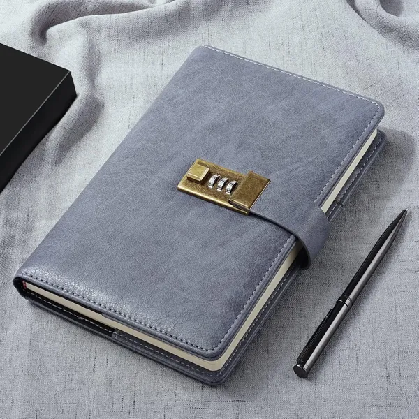 Diary_With_Lock_A5_Pu_Leather_Journal_With_Combination_Vintage_Journal_Password_Protected_Notebook_With_Pen_Gift_Box_Diary_Planner_Organizer_For_Women_Men_8_6x5_8in_192_Pages_Grey_Plain