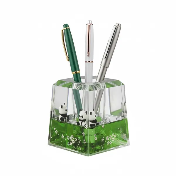 Cute_Panda_Pen_Holder_Desk_Organizer_Crystal_Square_Liquid_Glitter_Pencil_Stand_Transparent_Desktop_Stationery_Organizer_Cum_Paperweight_With_Panda_Design_For_Study_Table_Office_Desk_Home_Decor