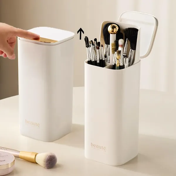Automatic_Lifting_Makeup_Brush_Holder_With_Push_Up_Storage_Design_Dust_Cover_And_Carry_Handle_Cosmetic_Brush_Organizer_Case_For_Vanity_Table_Dressing_Room_And_Travel