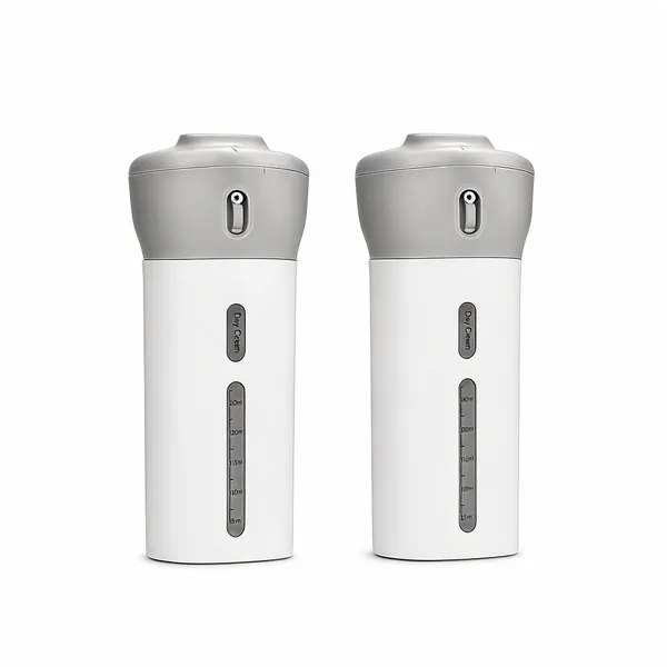 4_In_1_Leak_Proof_Travel_Toiletry_Bottle_Dispenser_Set_White_Gray___Pack_of_2