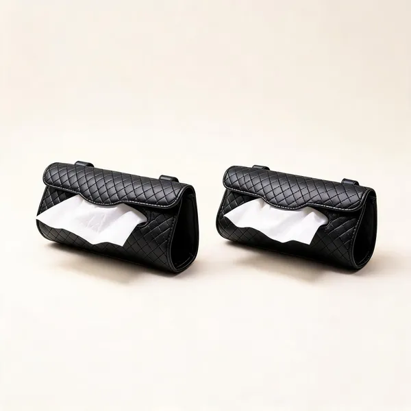 Black_Pu_Leather_Car_Sun_Visor_Tissue_Holder_-_Pack_of_2