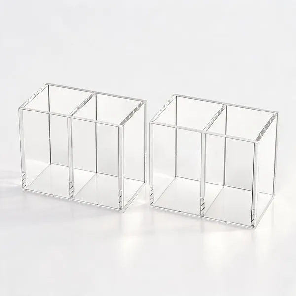 Acrylic_Clear_2-Compartment_Desk_Pen_And_Brush_Holder_Organizer_-_Pack_of_2