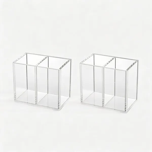 Clear_Acrylic_Gold_2_Compartment_Scratch_Resistant_Pen_And_Brush_Holder___Pack_of_2